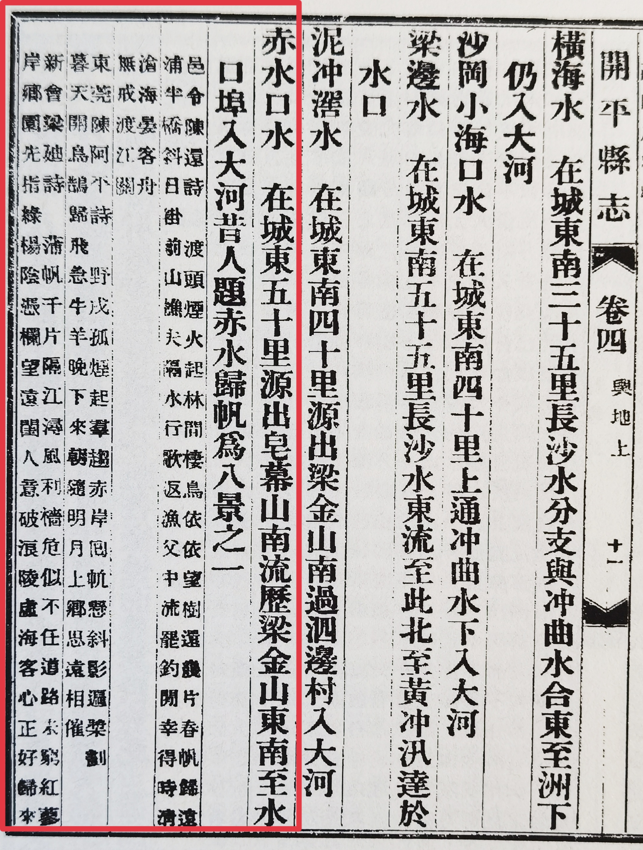 1932年《開(kāi)平縣志》記載的“赤水口水”“赤水歸帆”.bmp